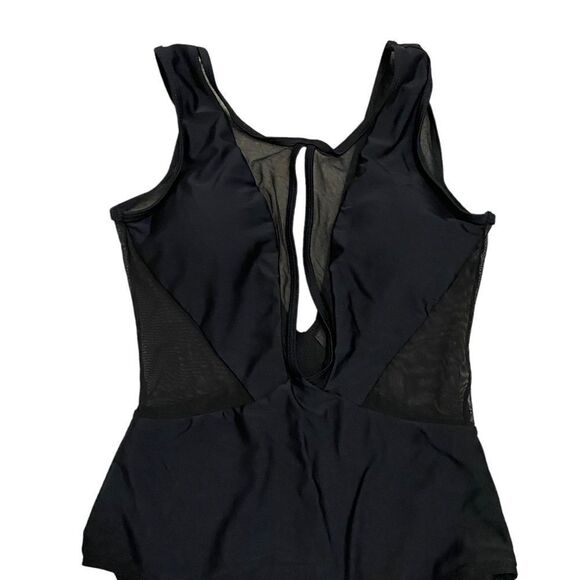 Pacsun One Piece Black Sheer Deep Neckline Bathingsuit - Picture 3 of 8